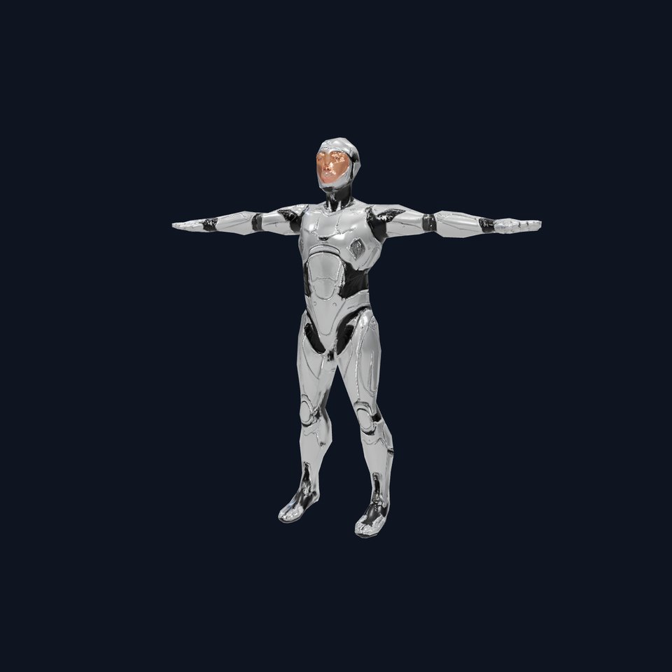 Futuristic Humanoid Robot Model Pack with Articulated Limbs